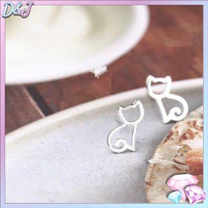 šāØ 925 Hollow Kitty Cat Earrings